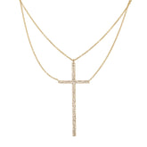 0.34ct 14k Yellow Gold Diamond Cross Necklace